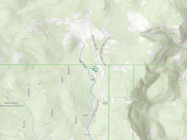 USGS topographic map of Fish Creek Cg