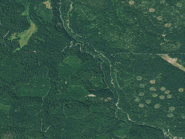 Aerial image of Fish Creek Forbay