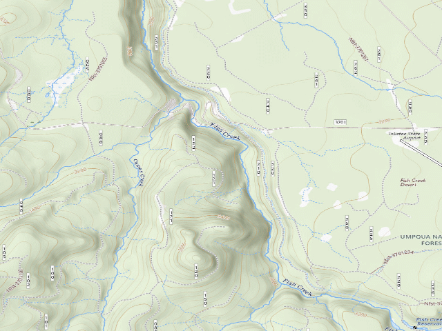 USGS topographic map of Fish Creek Forbay