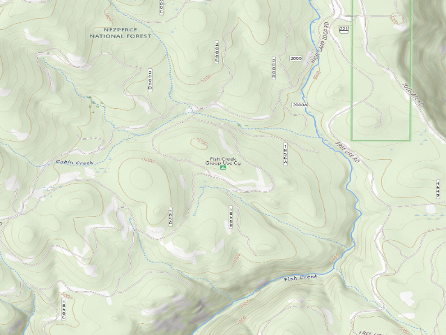 USGS topographic map of Fish Creek Group Use Cg