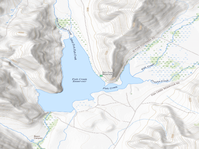 USGS topographic map of Fish Creek Reservoir
