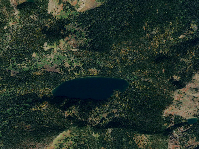 Aerial image of Fish Lake Camp
