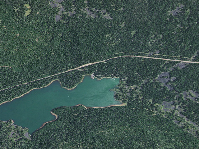 Aerial image of Fish Lake Campground
