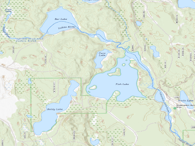 USGS topographic map of Fish Lake Portage To Carp Lake