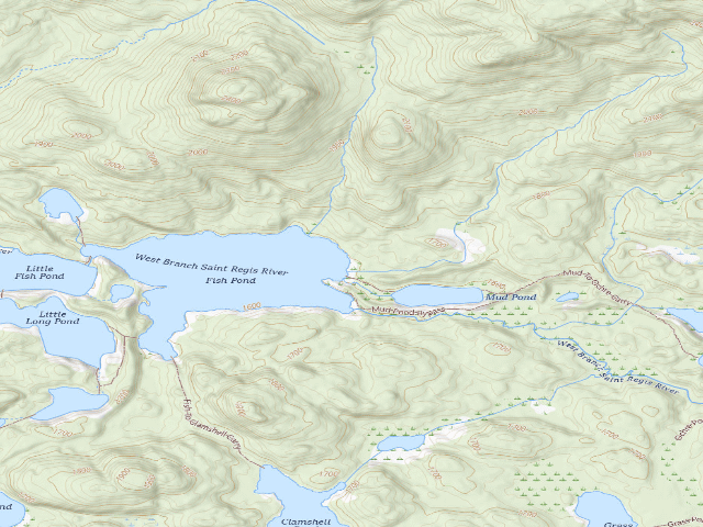 USGS topographic map of Fish Pond Site 4 (Saint Regis Canoe Area)