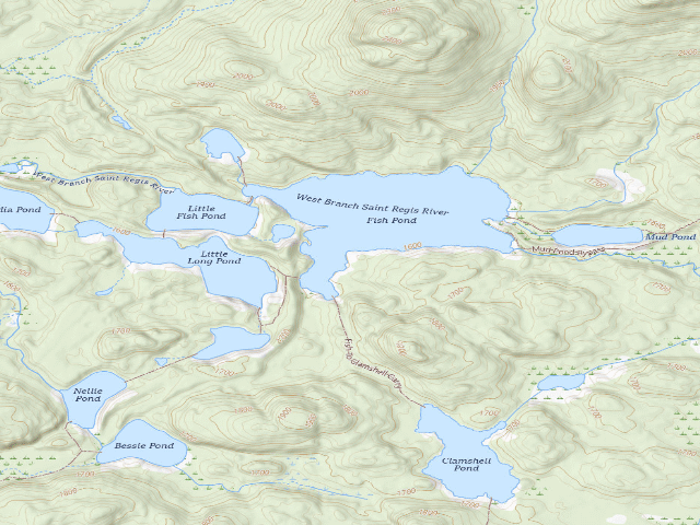 USGS topographic map of Fish Pond Site 6 (Saint Regis Canoe Area)