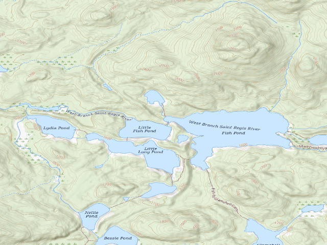 USGS topographic map of Fish Pond Site 6 (Saint Regis Canoe Area)