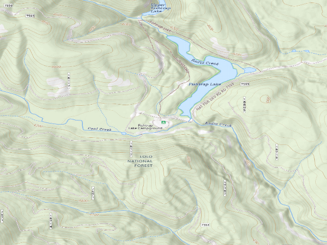 USGS topographic map of Fishtrap Lake Campground