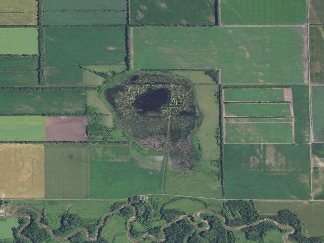 Aerial image of Fitzsimond Slough WMA (Pembina County)