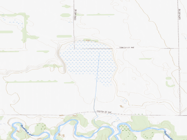USGS topographic map of Fitzsimond Slough WMA (Pembina County)