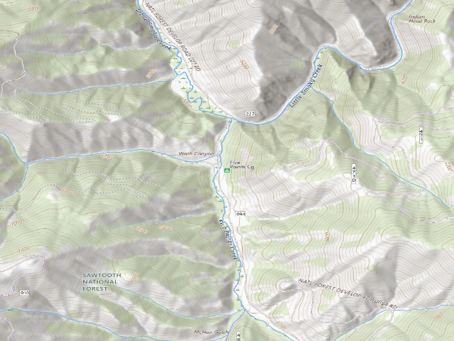 USGS topographic map of Five Points Cg