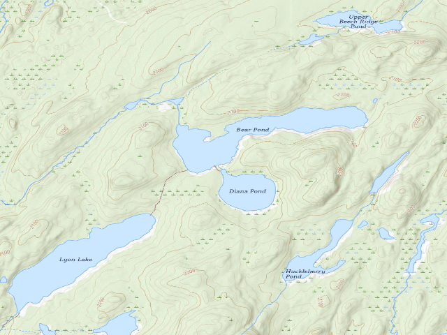 USGS topographic map of Five Ponds Wilderness Primitive Tent Site (Five Ponds Wilderness)