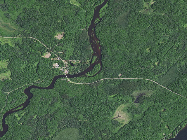Aerial image of Flambeau River State Forest - Babb's Island Camp (free canoe campsite)