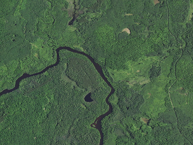 Aerial image of Flambeau River State Forest - Oxbo Canoe Camp (free canoe campsite)