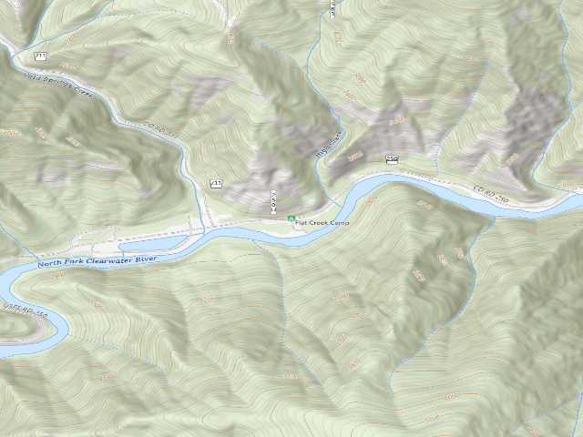 USGS topographic map of Flat Creek Camp
