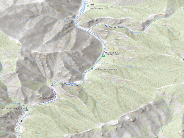 USGS topographic map of Flat Rock Campground