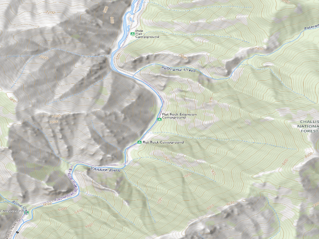 USGS topographic map of Flat Rock Extension Campground