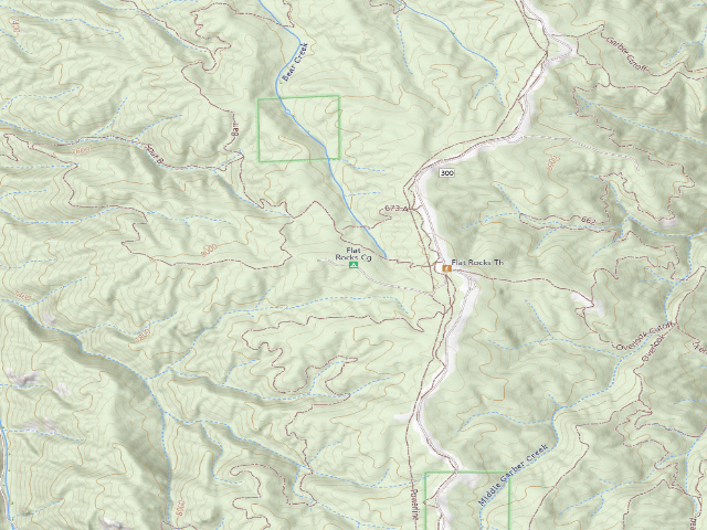USGS topographic map of Flat Rocks Cg