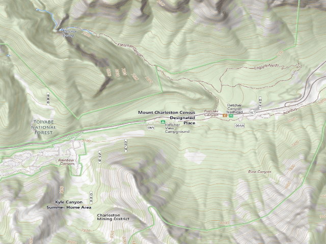 USGS topographic map of Fletcher View Campground