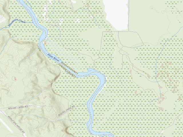 USGS topographic map of Flint River WMA - Kayak/Canoe Portage and Primitive Campground