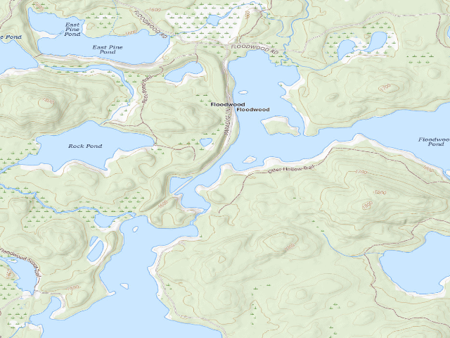 USGS topographic map of Floodwood Pond Site 14 (Saranac Lakes Wild Forest)