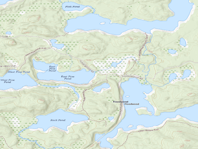 USGS topographic map of Floodwood Road Site 13 (Saranac Lakes Wild Forest)