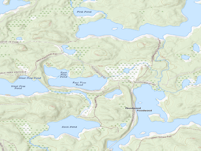 USGS topographic map of Floodwood Road Site 14 (Saranac Lakes Wild Forest)