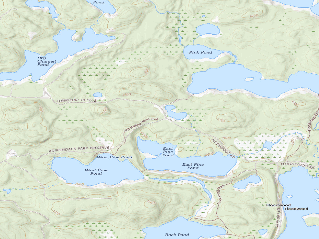 USGS topographic map of Floodwood Road Site 15 (Saranac Lakes Wild Forest)