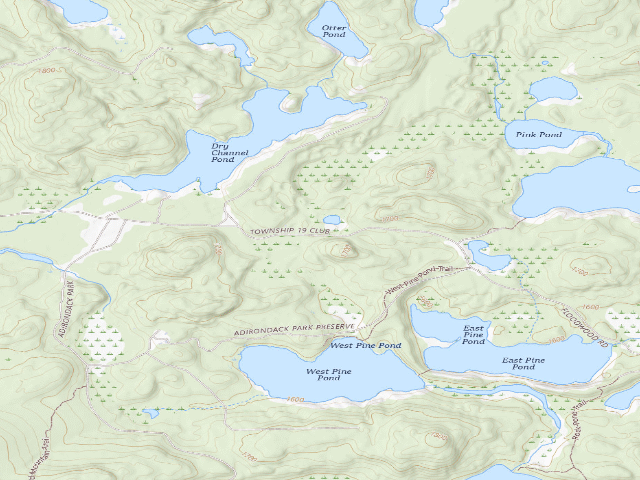USGS topographic map of Floodwood Road Site 16 (Saranac Lakes Wild Forest)