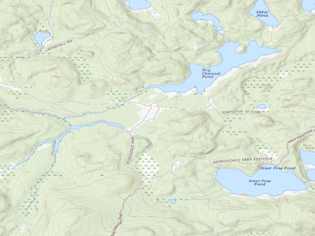 USGS topographic map of Floodwood Road Site 17 (Saranac Lakes Wild Forest)