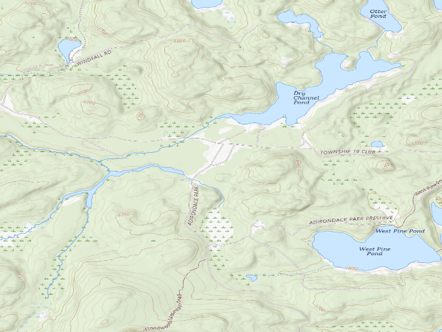 USGS topographic map of Floodwood Road Site 18 (Saranac Lakes Wild Forest)