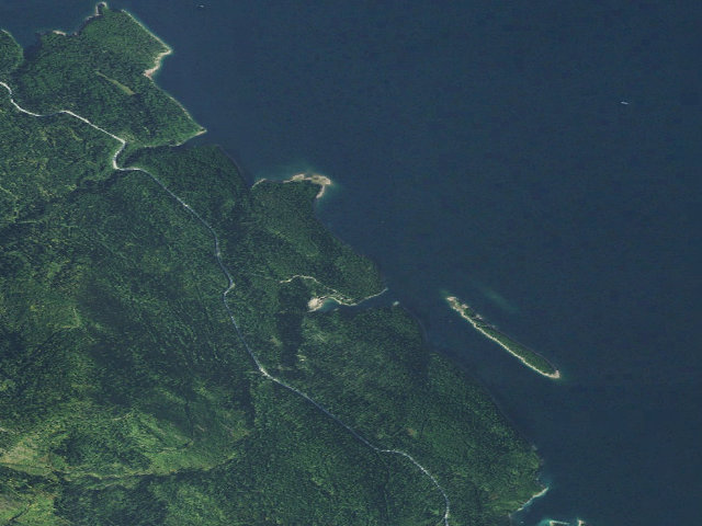 Aerial image of Flossy Bay Dispersed Camp West Site