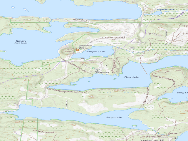 USGS topographic map of Flour Lake Campground