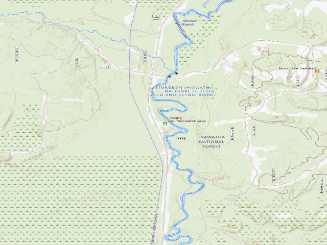 USGS topographic map of Flowing Well Recreation Area