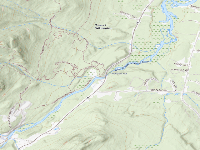 USGS topographic map of Flume Campsite [DEC #10893] (Wilmington Wild Forest)