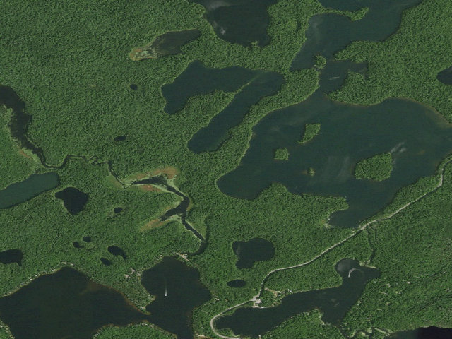 Aerial image of Follensby Clear Pond Site (Saranac Lakes Wild Forest)