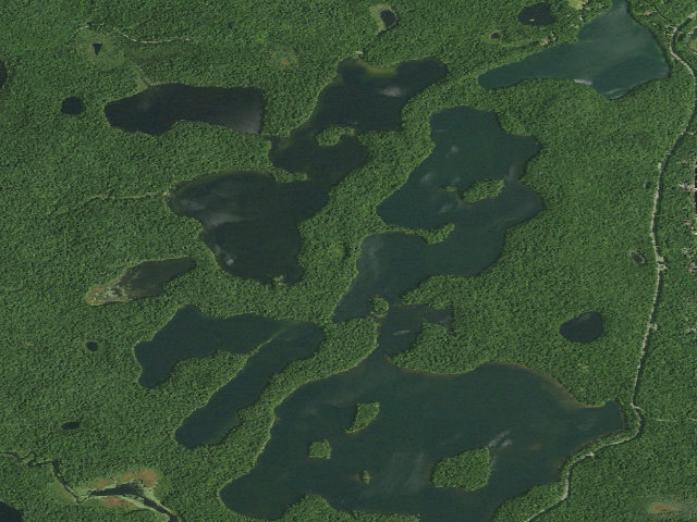 Aerial image of Follensby Clear Pond Site (Saranac Lakes Wild Forest)