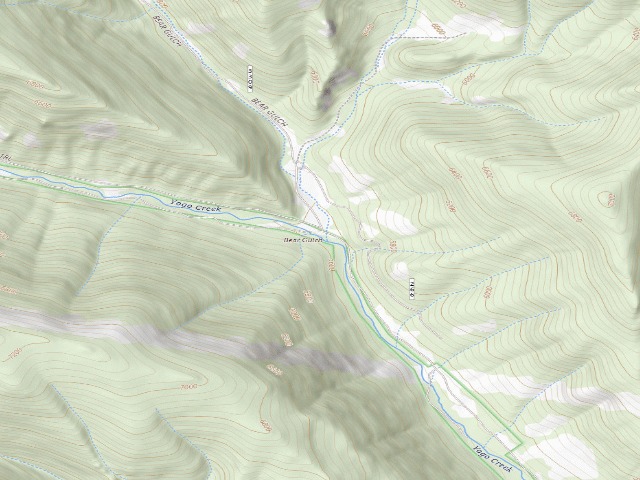 USGS topographic map of For Rd 266-Yogo Ck -0010