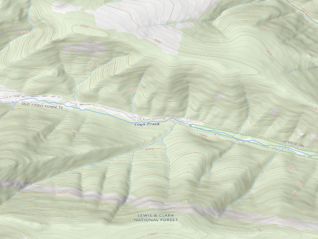 USGS topographic map of For Rd 266-Yogo Ck -0018