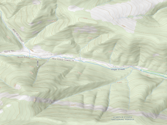 USGS topographic map of For Rd 266-Yogo Ck -0020