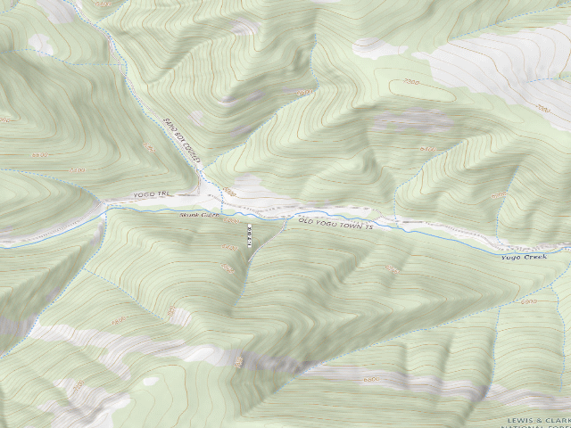 USGS topographic map of For Rd 266-Yogo Ck -0021