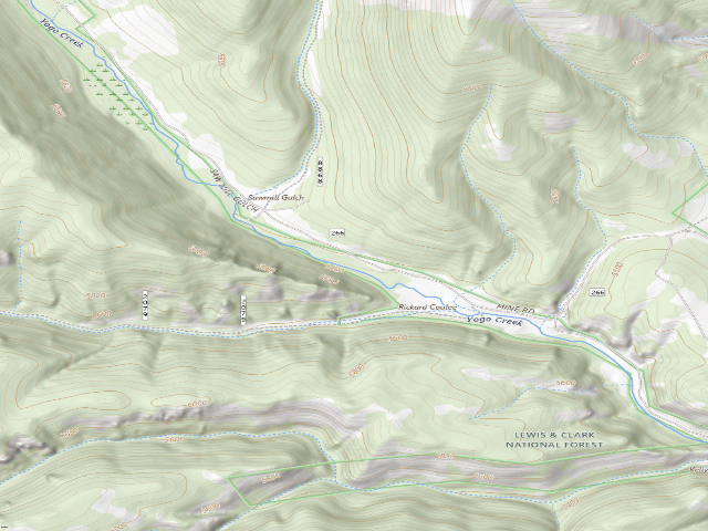 USGS topographic map of For Rd 266-Yogo Ck -003