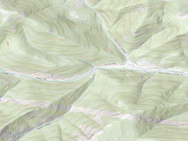 USGS topographic map of For Rd 266-Yogo Ck -027