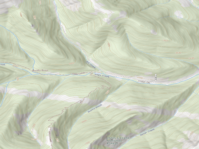 USGS topographic map of For Rd 266-Yogo Ck -029