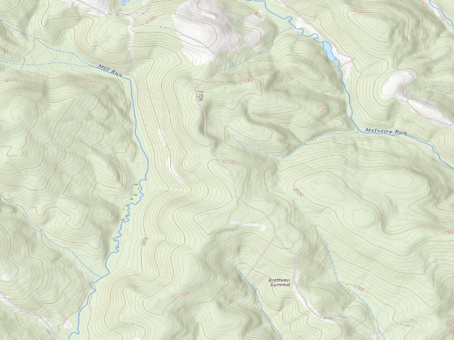 USGS topographic map of Forbes State Forest roadside campsite 004