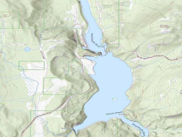 USGS topographic map of Forebay Recreation Area (Boundary Dam)