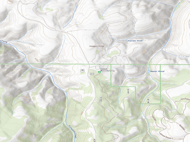 USGS topographic map of Forest Boundary Campground