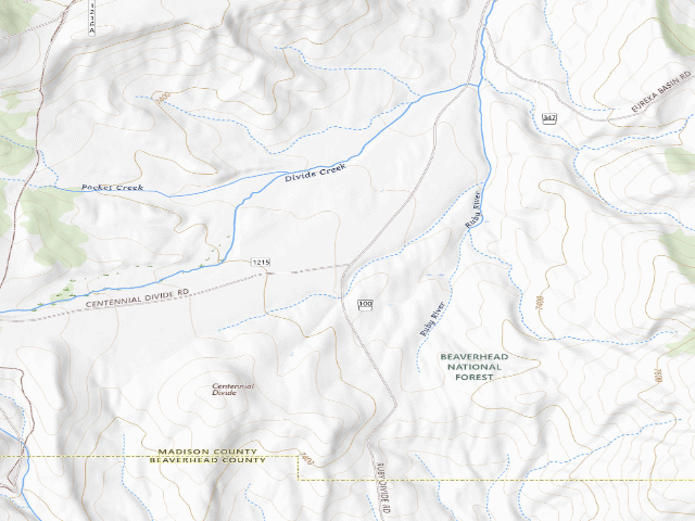 USGS topographic map of Forest Rd 100