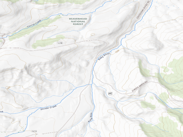 USGS topographic map of Forest Rd 100