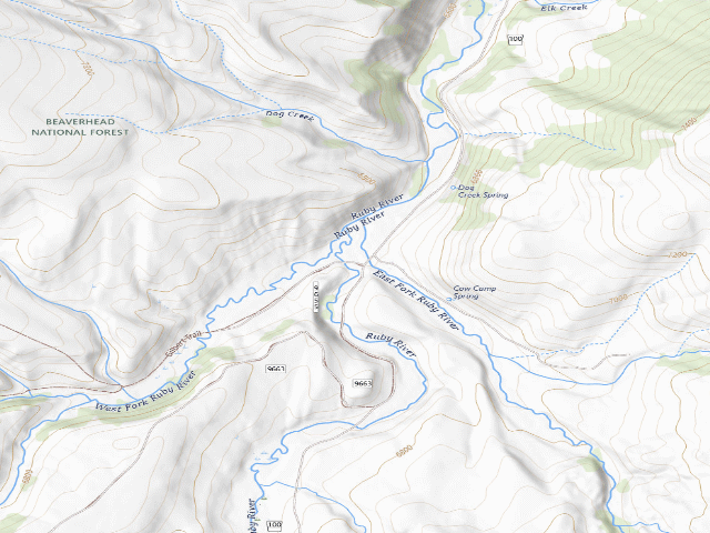 USGS topographic map of Forest Rd 100